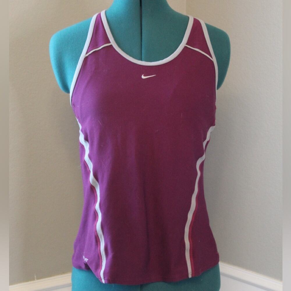 Nike Fit Dry Racerback Tank Top Purple White Stitching Women’s Large